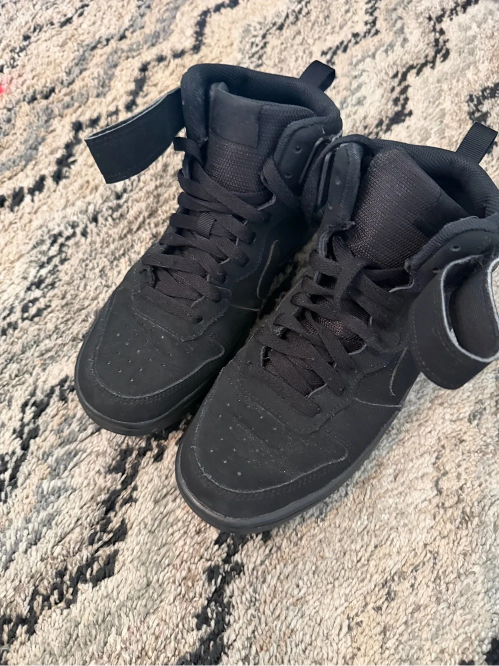 Nike Black High-Top Strap Lace-Up Sneakers